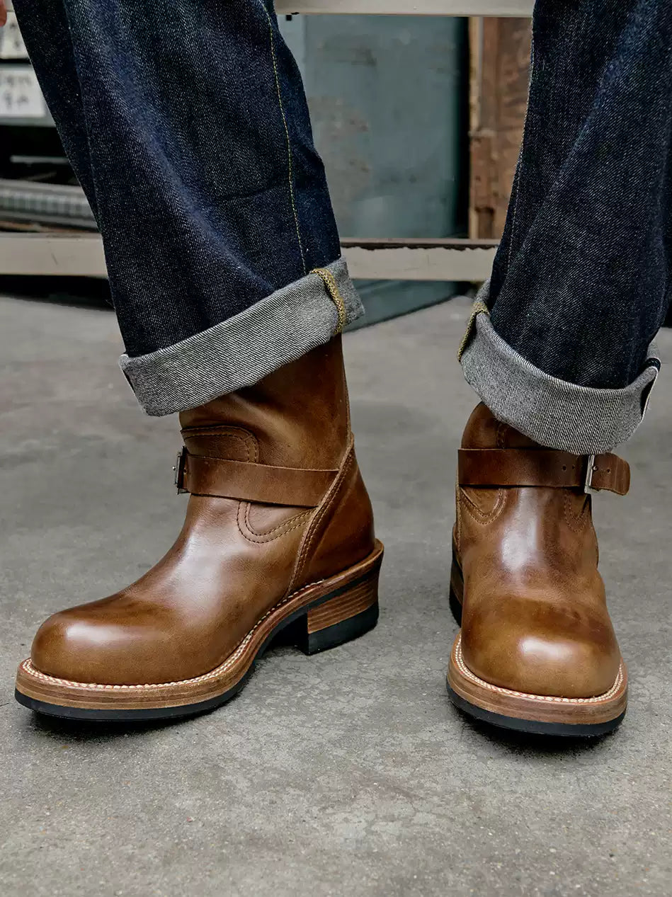 Classic Engineer Boots | Tea-Core Waxed Leather, High-Shaft, Moto-Ready