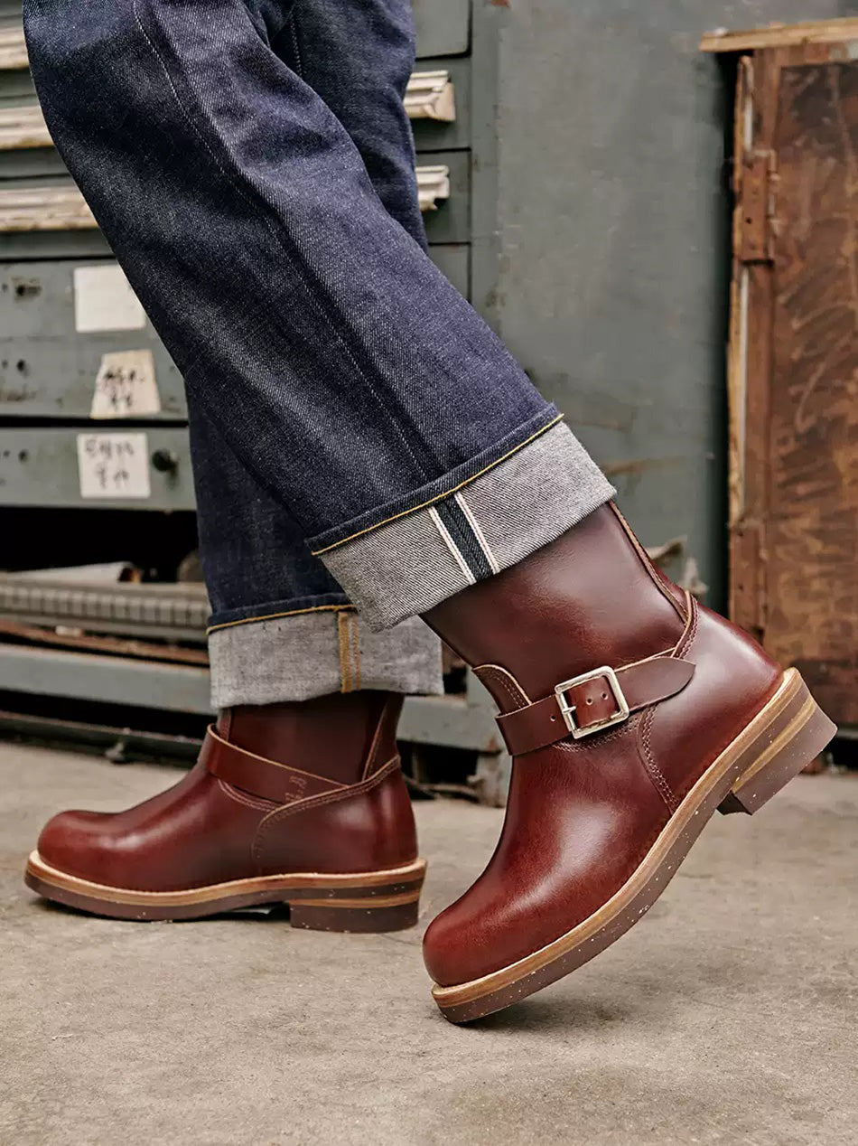 Heritage Engineer Boots | Tea-Core Leather, Goodyear Welt, Vintage Moto Style