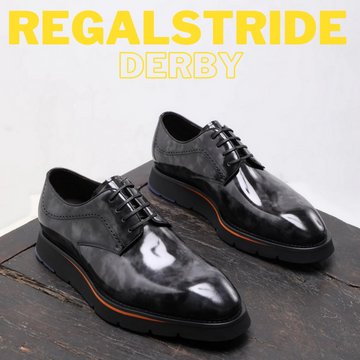 Elevate Your Elegance with RegalStride Derby Shoes: Museum Calf Leather, Goodyear Welt Craftsmanship, and Italian XL EXTRALIGHT Sole